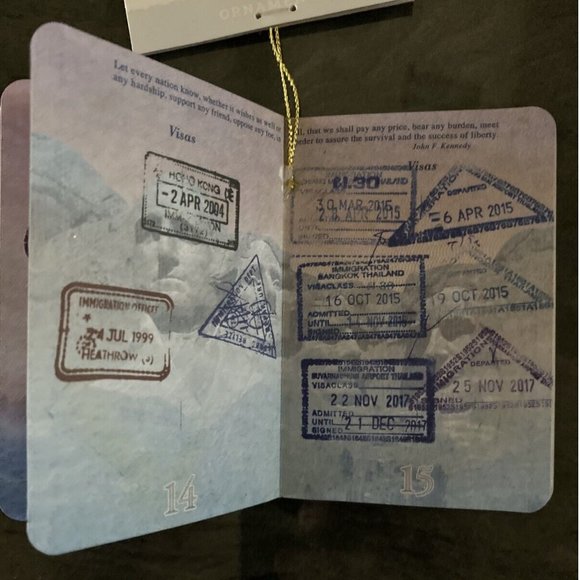 USA SANTA Passport Christmas Ornament ~ Realistic * World Travel ~ Wondershop - Picture 4 of 8